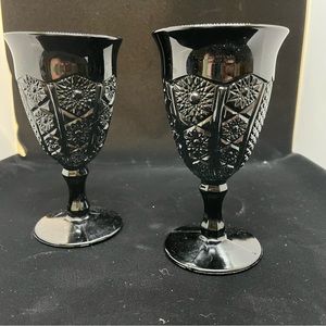 Vintage Monarch Black Tiara wine goblets (set of 2)